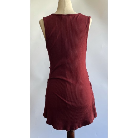 Isabel Maternity Ribbed Tank Ruched Red Medium - Picture 2 of 4